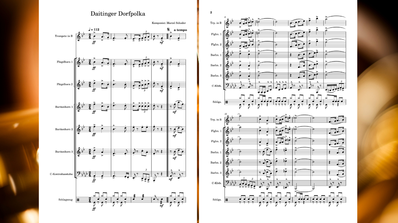 Daitinger Dorfpolka | Polka für kleine Besetzung (8er-Besetzung) – Bild 2